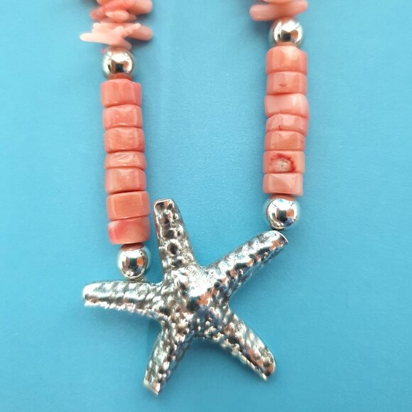 Authentic Native American Angel Skin Coral 925 Sterling Silver Ocean Jewelry Set - Picture 6 of 15